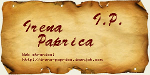 Irena Paprica vizit kartica